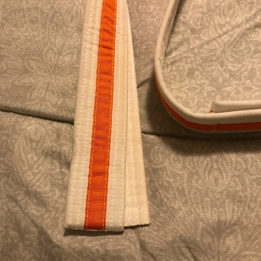 Kids Karate Belt White With Orange Stripe Adjustable
